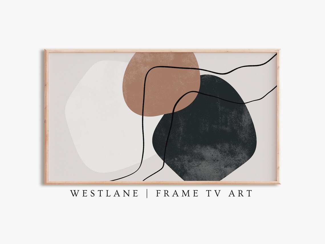 Abstract Modern Shapes, Neutral TV Art Print