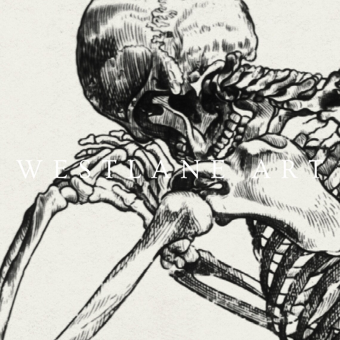 Vintage Anatomical Skeleton Sketch Gothic Dark Academia Wall Art Poster - Image 2