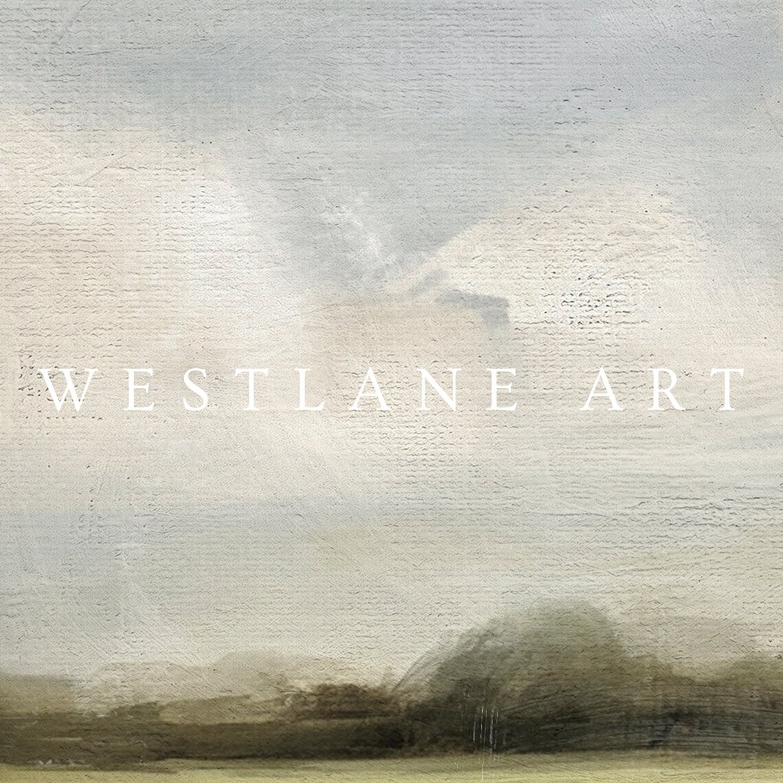 Country Field Cloudy Sky Minimalist Landscape Painting Wall Art - Image 2