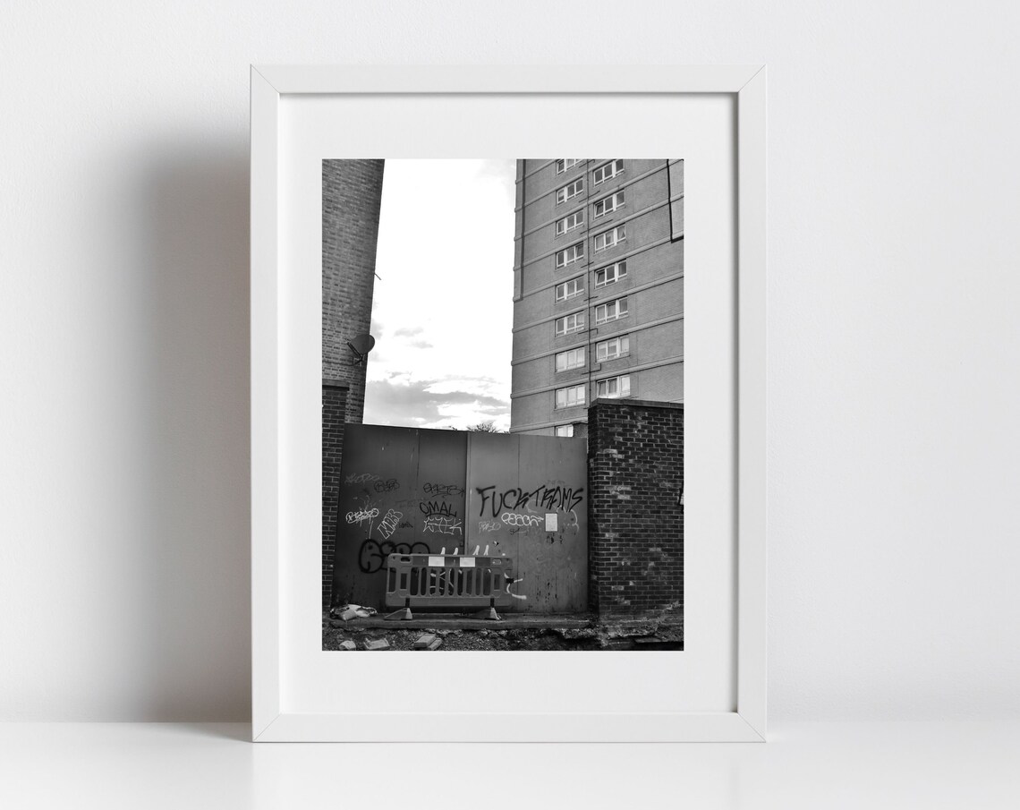 Leith Edinburgh Brutalist Black And White Urban Street Photo Poster