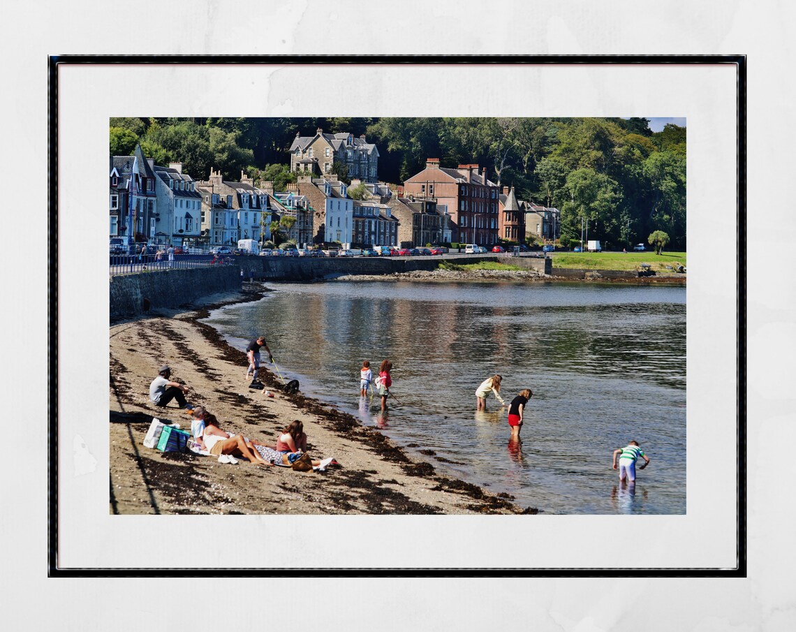 Rothesay Isle Of Bute Beach Colorful Seaside Houses Photo Poster