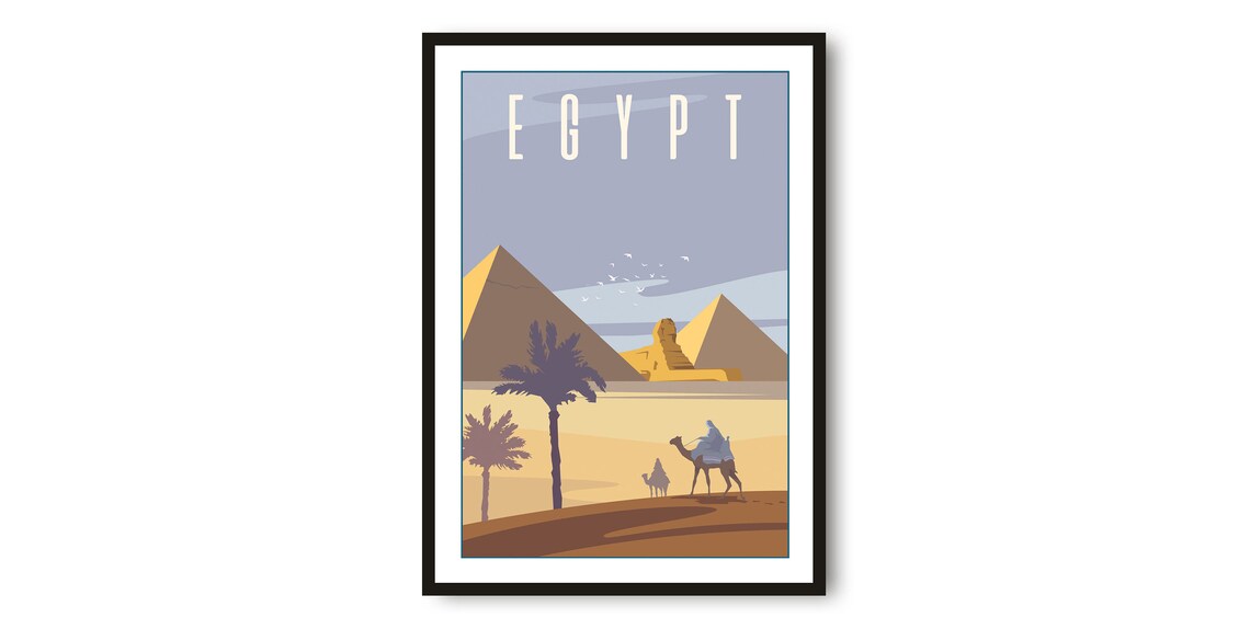 Cairo Egypt Minimalist Pyramid Travel Poster