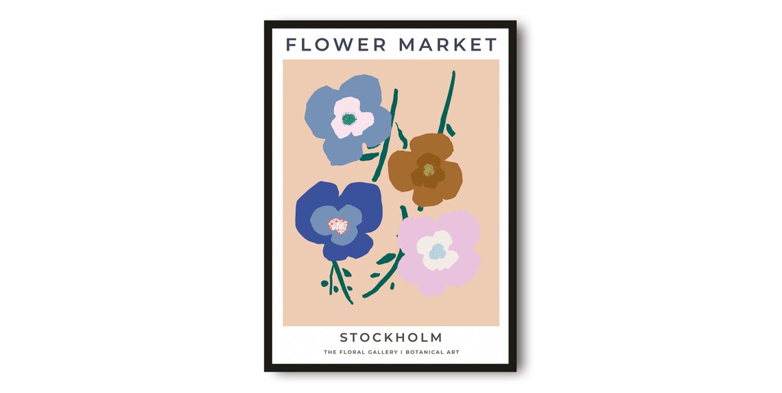 Stockholm Flower Market Painterly Poppies Botanical Art Print