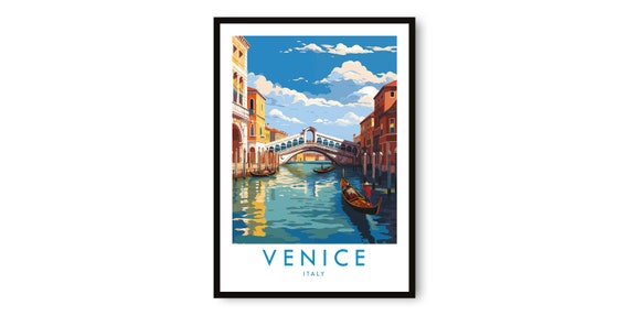Venice Italy Travel Poster, Gicle Fine Art Print