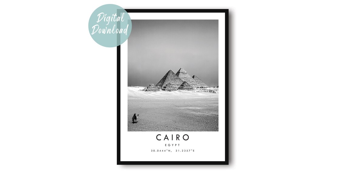 Cairo Travel Poster, Place-Focused Art Print.