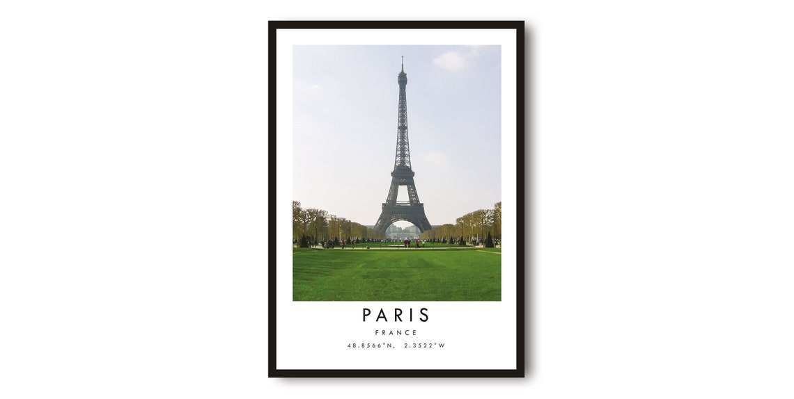 Paris Eiffel Tower from Champ de Mars France Photo Travel Poster