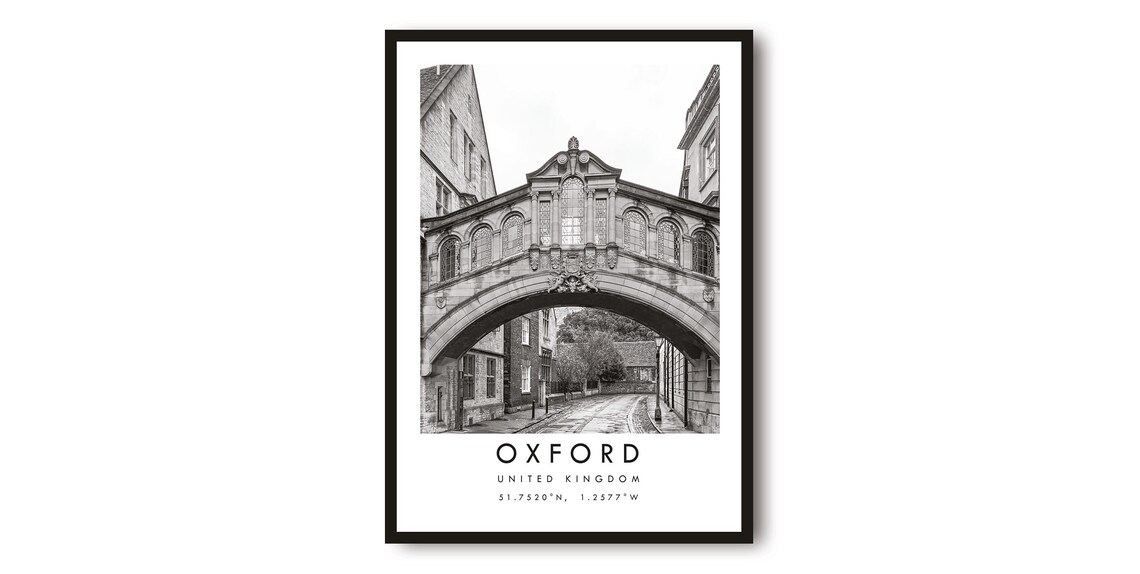 Oxford Travel Poster, England Home Decor Print