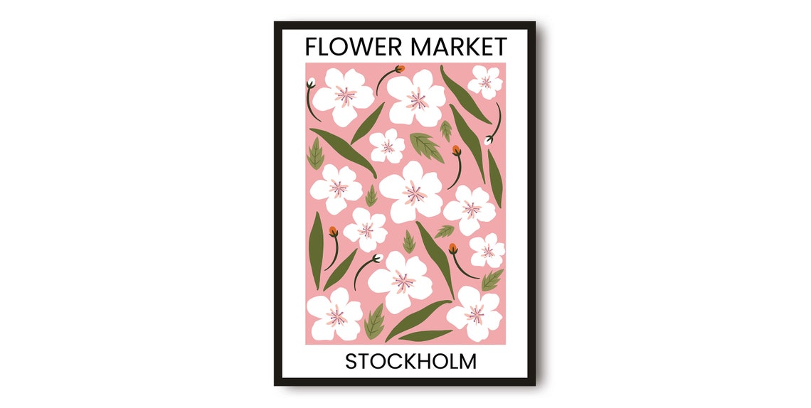 Stockholm Flower Market White Blossom Delicate Botanical Art Print