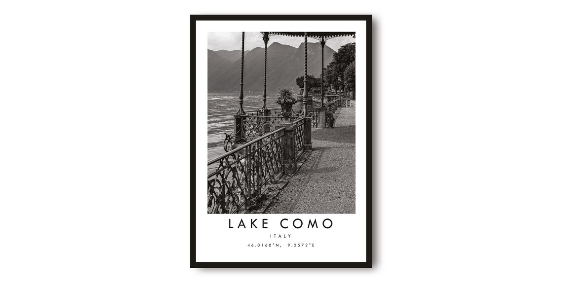 Lake Como Italy Minimalist Travel Poster