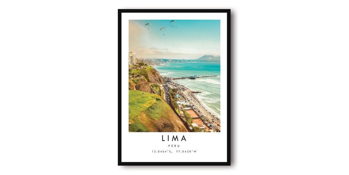 Lima Peru Travel Poster Coastal City Art Print