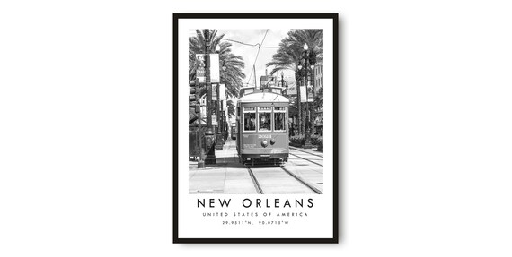 New Orleans Streetcar Minimalist Travel Poster