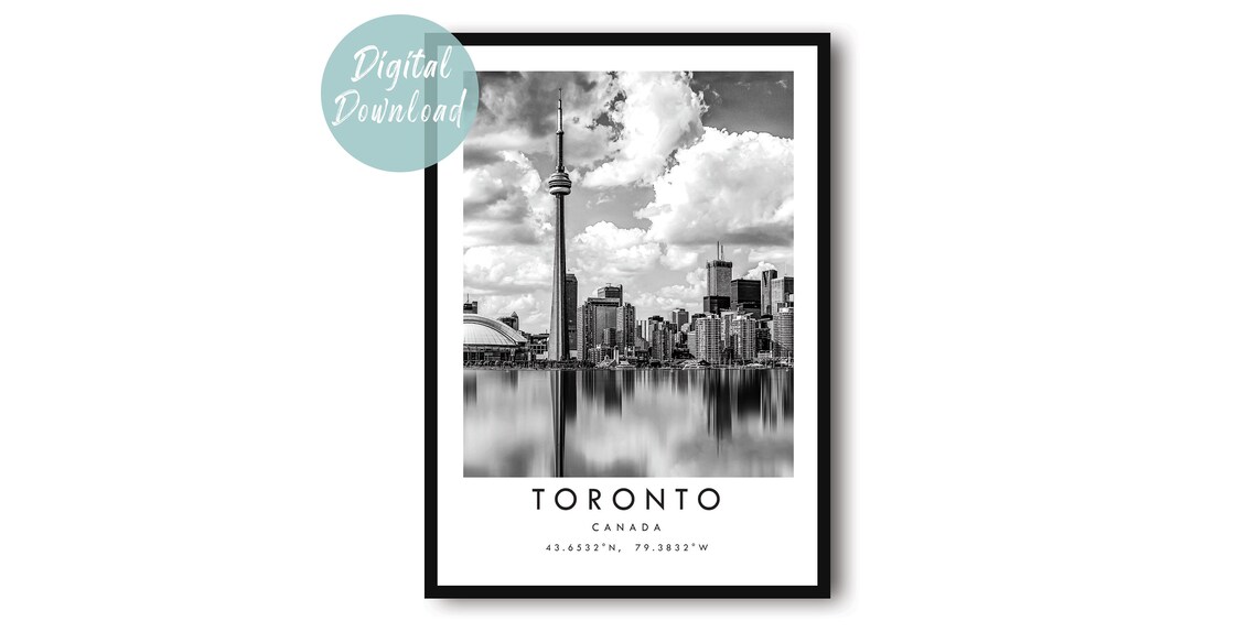 Toronto Travel Poster, City Wall Art Print Decor