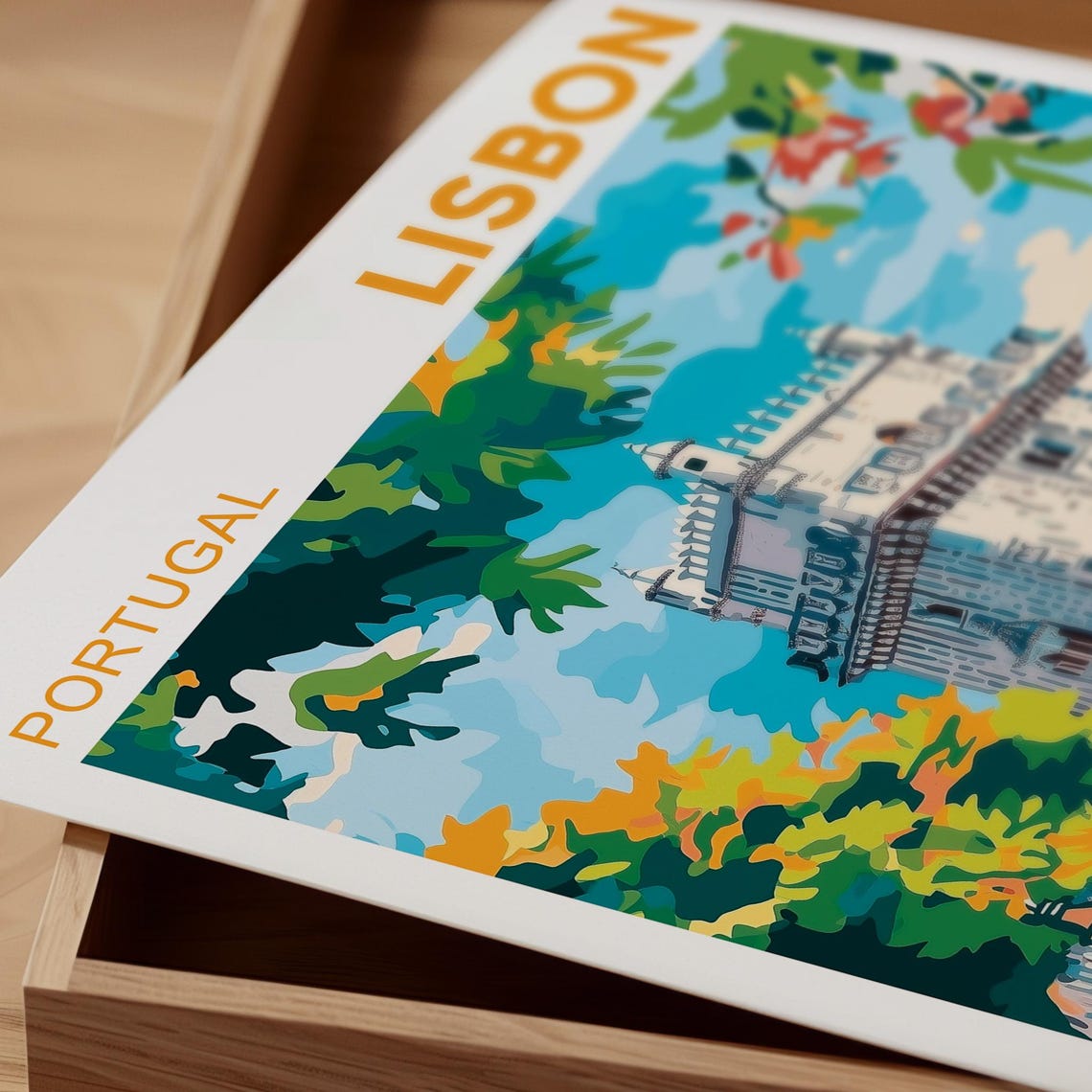 Lisbon Portugal Belem Tower Riverside Promenade Travel Poster - Image 3