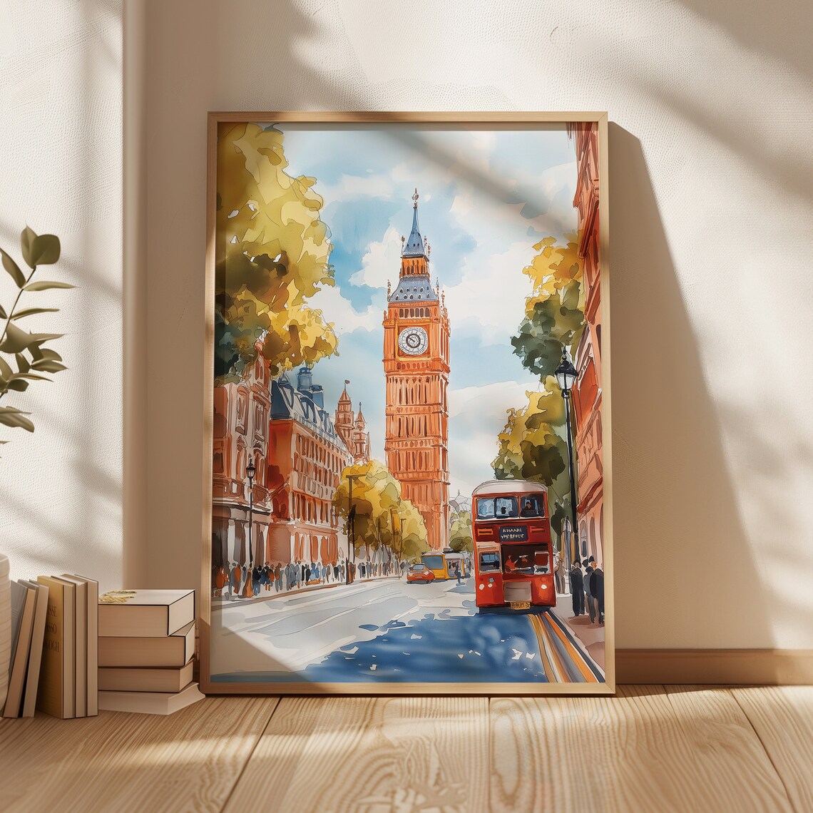 London Watercolor Art Print, England Travel Poster - Image 3