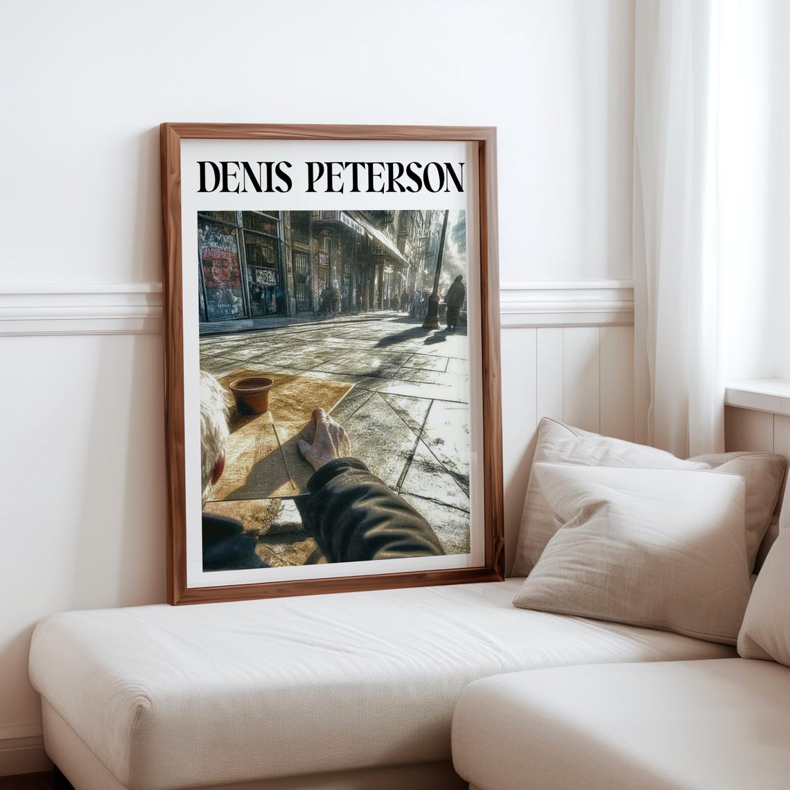 Denis Peterson Outstretched Hand Beggar View City Sidewalk Art Poster