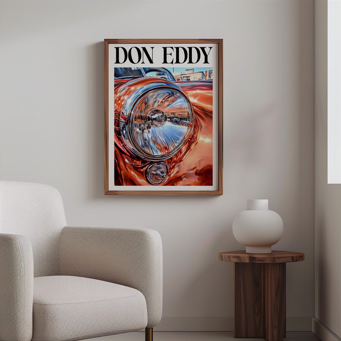 Don Eddy Style Copper Vintage Headlight Macro City Reflection Poster - Image 2