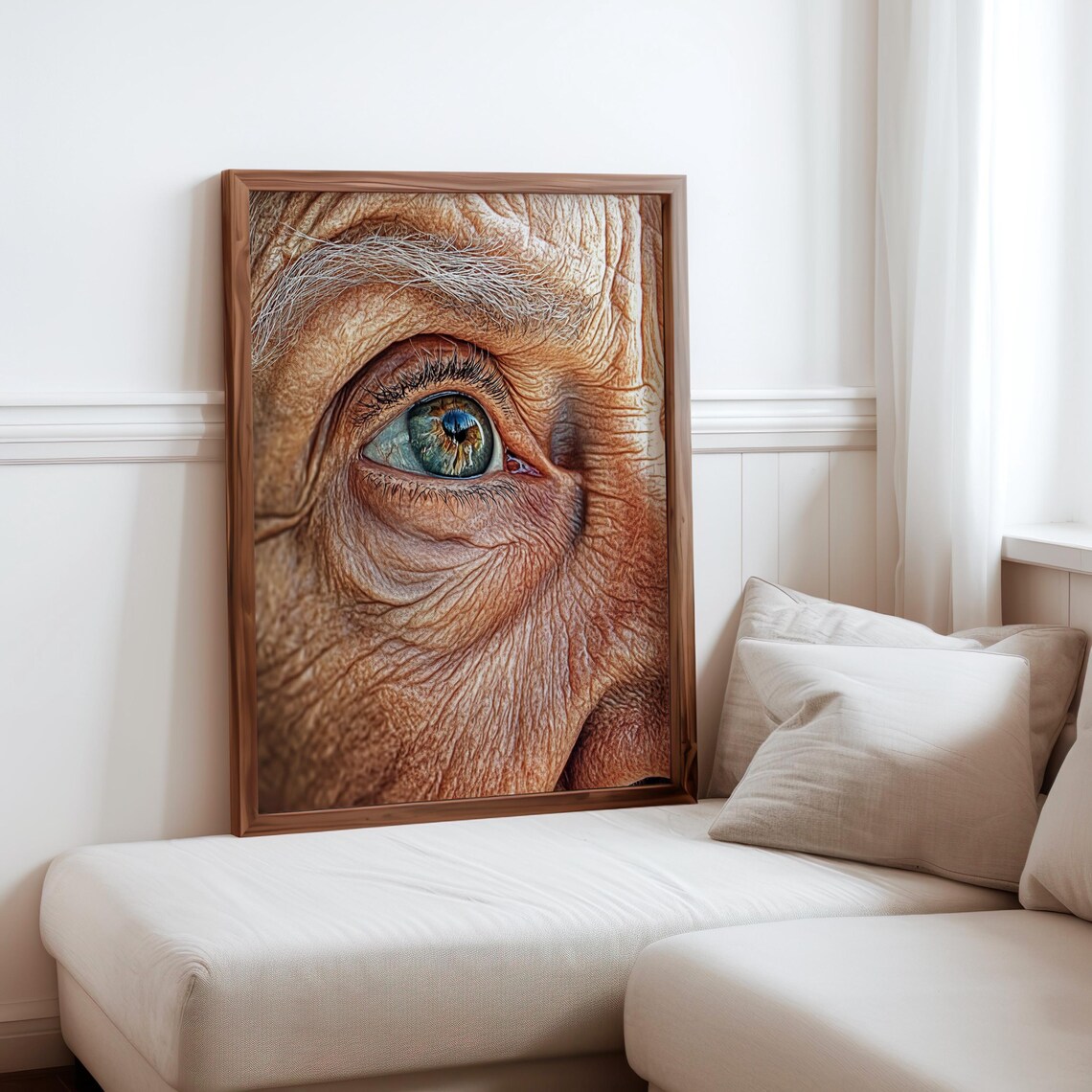Elderly Green Eye Macro Intricate Iris Photorealistic Portrait Poster