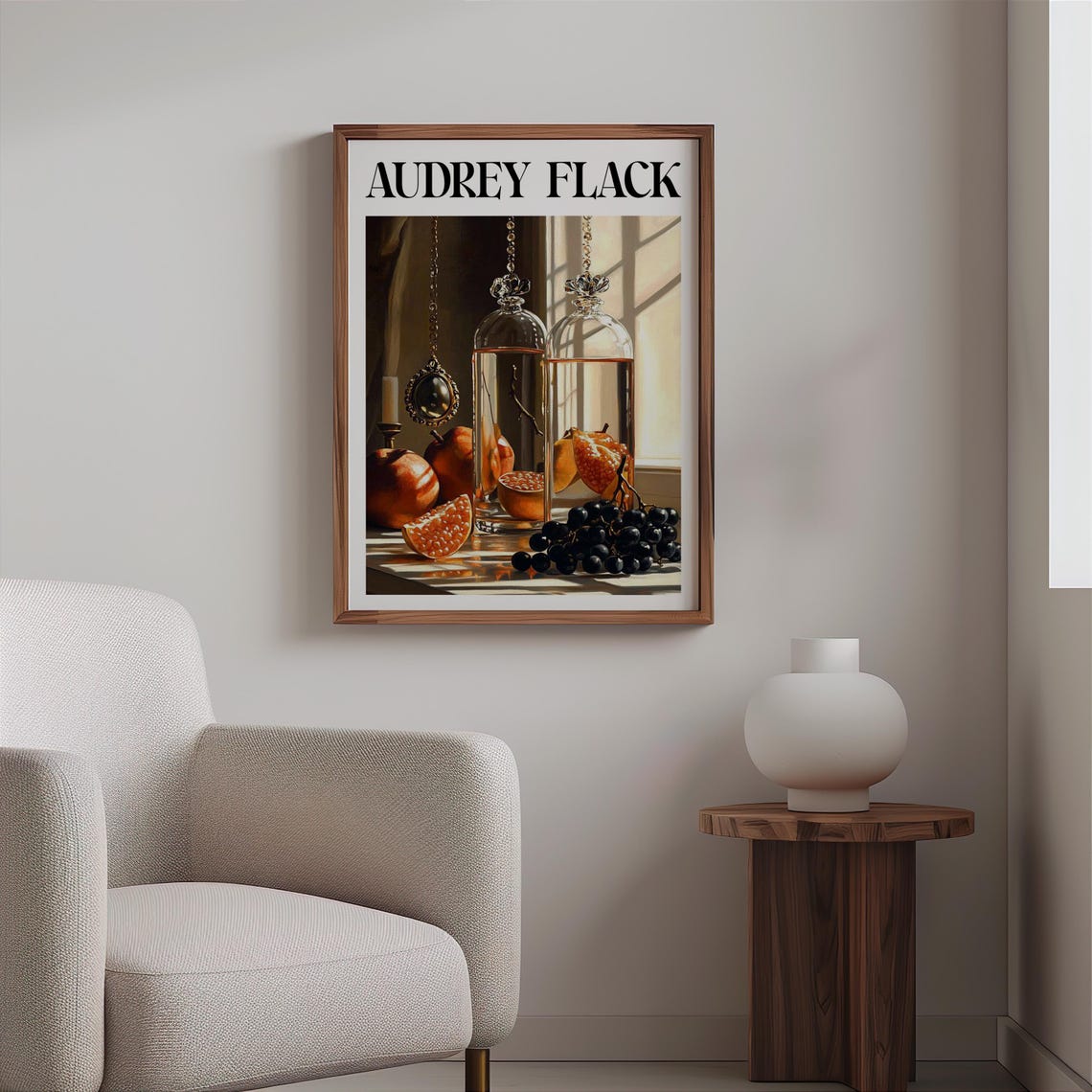 Audrey Flack Inspired Hanging Decanters Pomegranate Sunlight Poster - Image 2