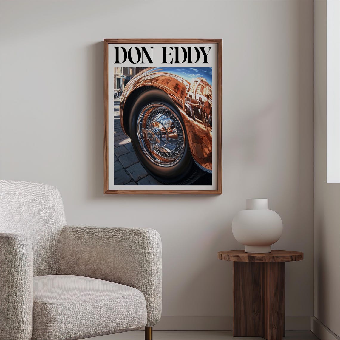 Don Eddy Style Copper Classic Wheel Fender Skyline Reflection Poster - Image 2