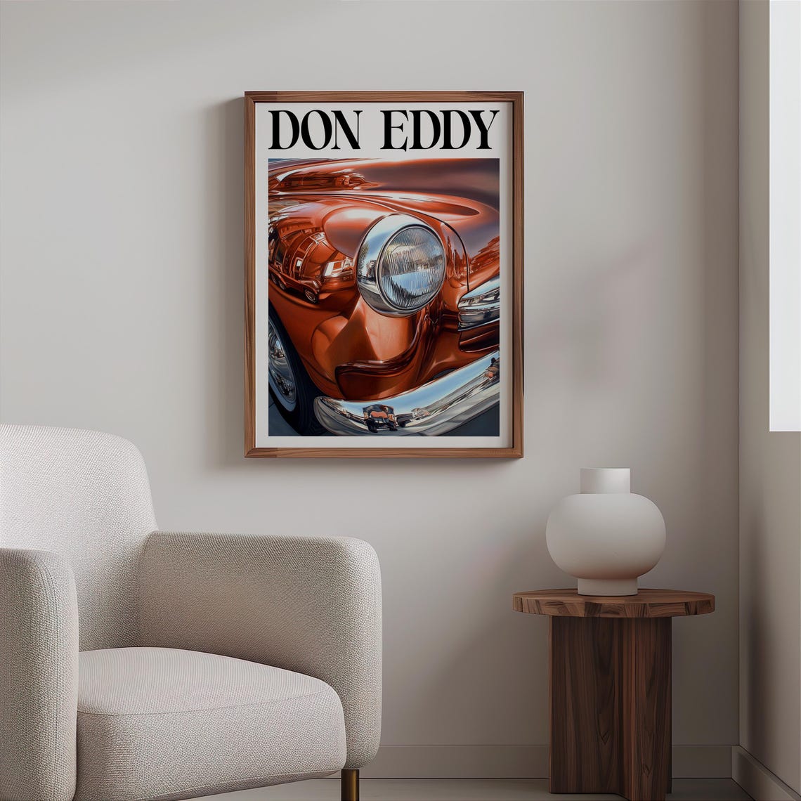 Don Eddy Style Orange Classic Front Headlight Fender Detail Poster - Image 2