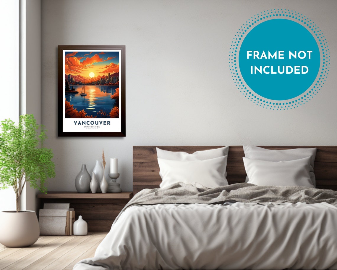 Vancouver Travel Poster Of British Columbia Art Nouveau Gift For Lovers Of Vancouver Canada Wall Art Decor Print Of Pacific Coast Painting - Image 2
