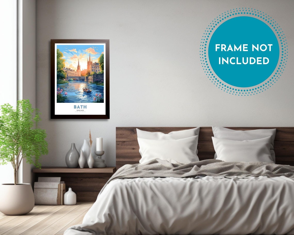 Bath England River Sunset Rowboat Bridge Spires Golden Poster - Image 4