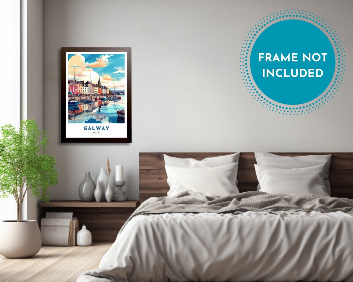 Galway Ireland Travel Poster Art Nouveau Print Galway Wall Art Galway Nouveau Painting Galway Gem Gift Ireland Print Elegance - Image 4