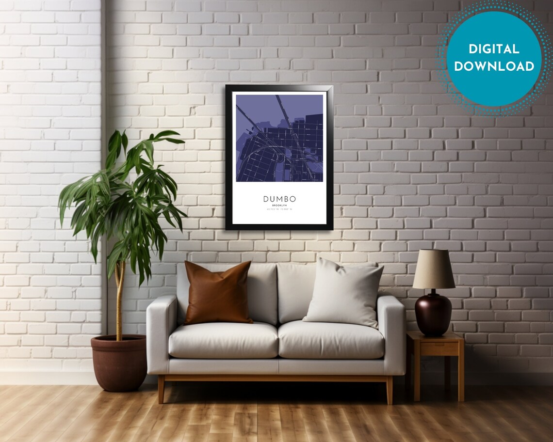 Dumbo Brooklyn New York Navy Street Map Neighborhood Wall Art - Image 2