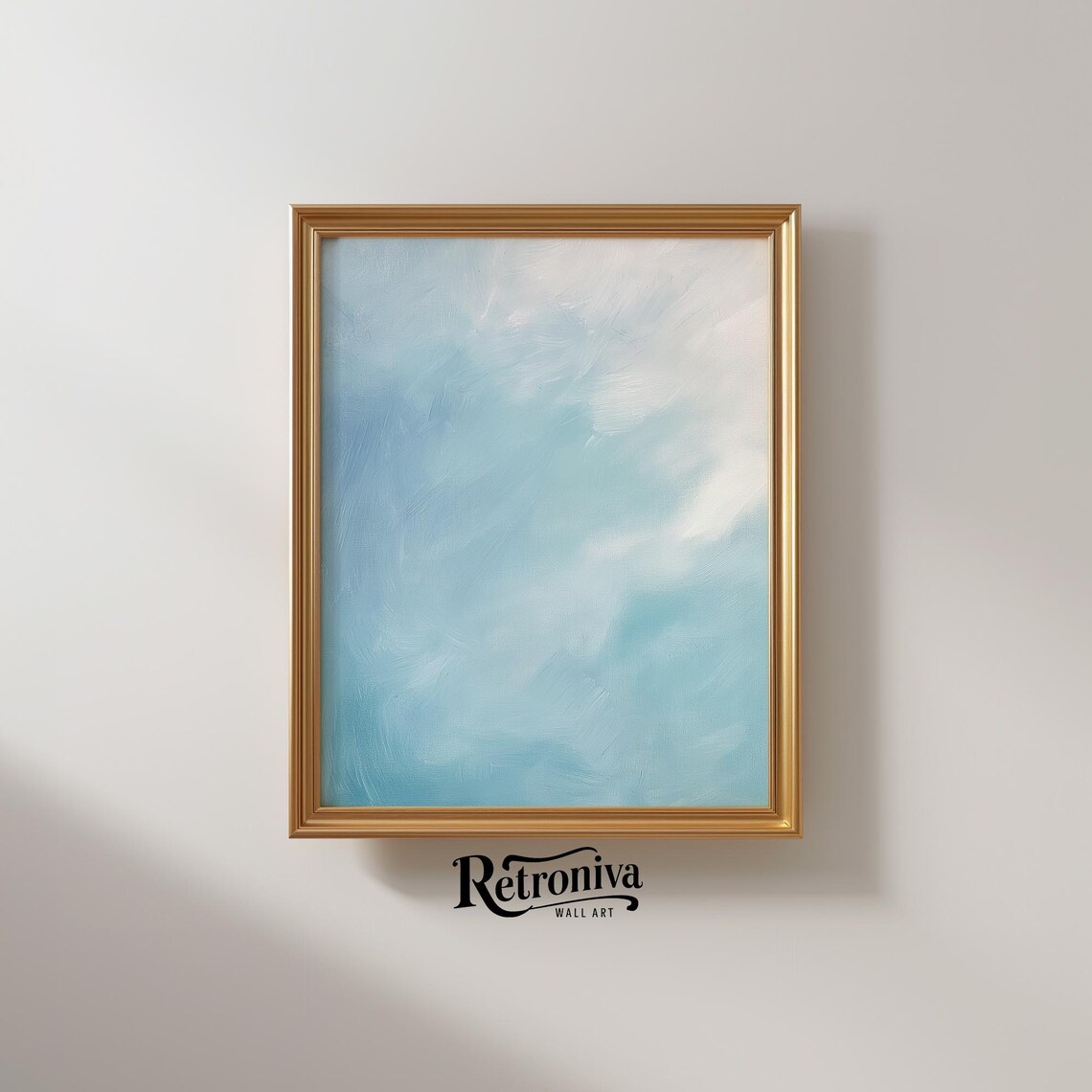 Blue Abstract Painting, Minimalist Nursery Decor - Image 2