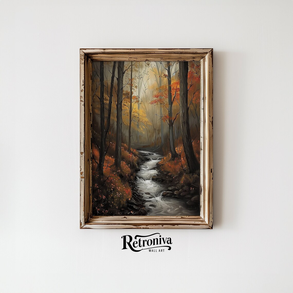 Moody Autumn Forest Landscape, Woodland Art Print - Image 6