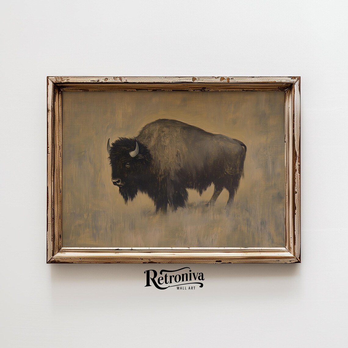 Antique Bison Art Print, Vintage Rustic Farmhouse - Image 4