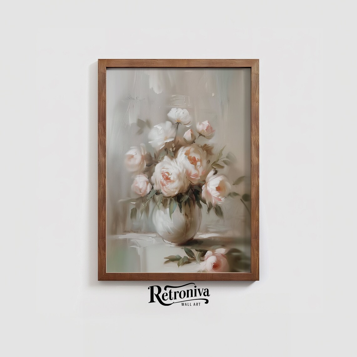 Vintage Flowers Botanical Still Life Painting Peony Painting Vintage Wall Art Decor Roses Oil Painting Retroniva Art Btn 001 - Image 3