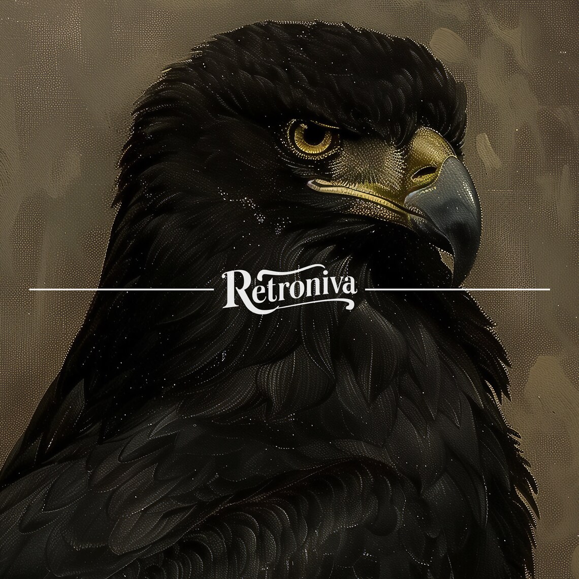 Black Eagle Portrait Dark Moody Wildlife Vintage Bird of Prey Poster - Image 7