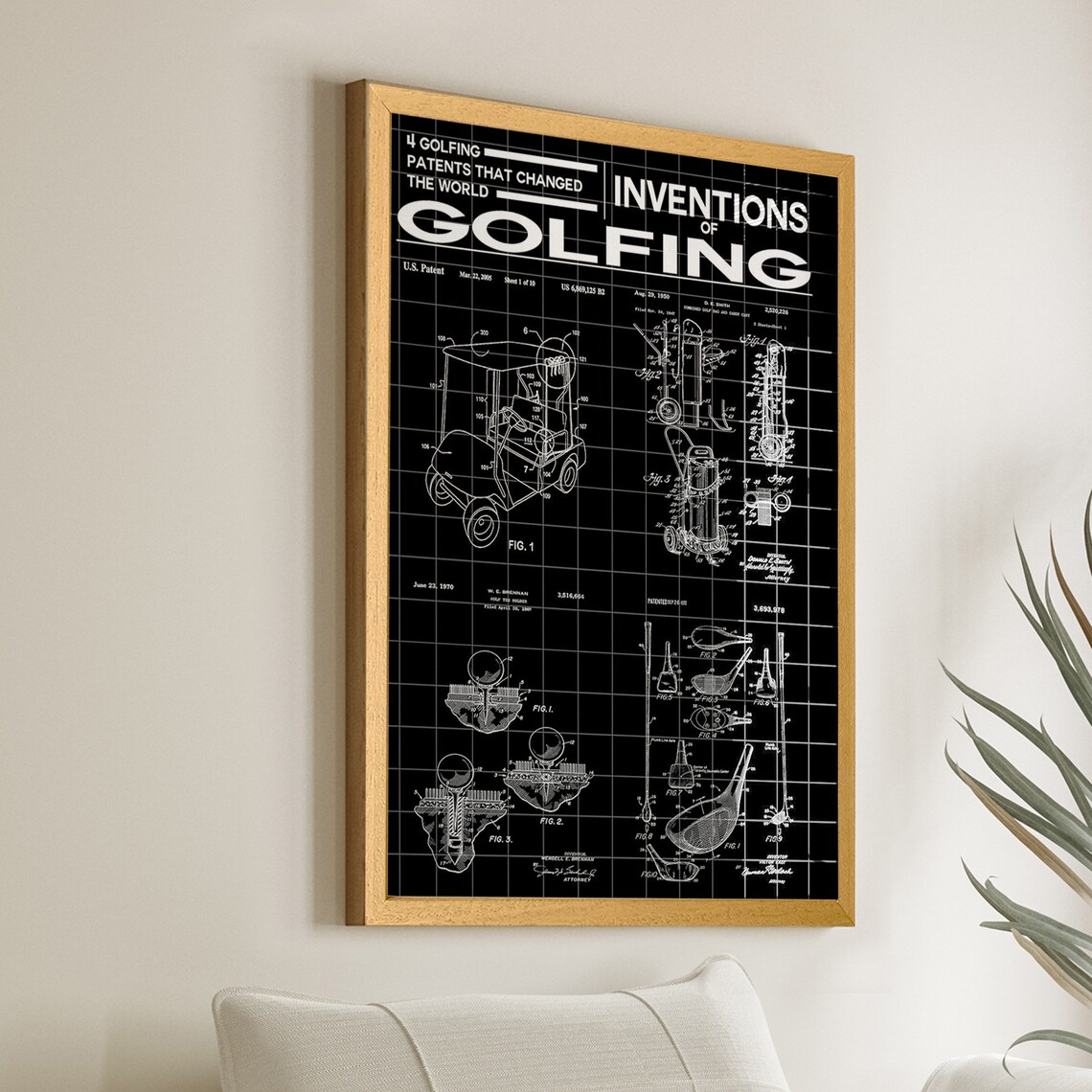 Inventions Of Golfing Patent Poster, Golf Gift - Image 2