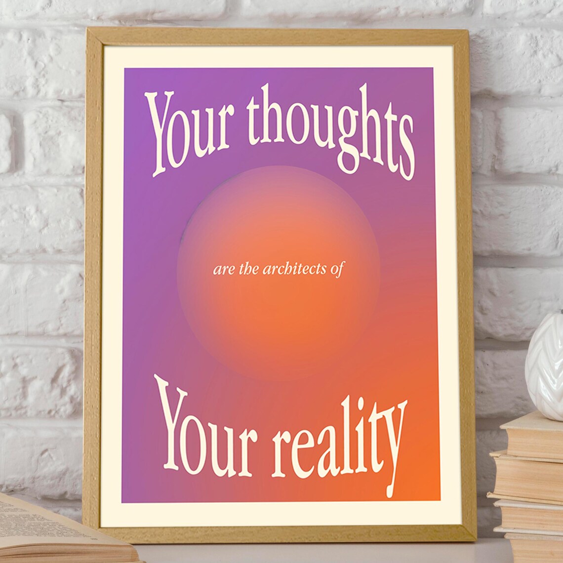 Your Thoughts Are the Architects of Your Reality Purple Quote Wall Poster - Image 2
