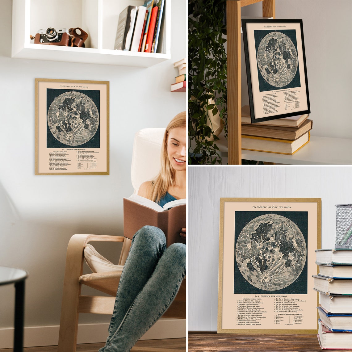 Moon Vintage Poster, Telescopic View of the Moon - Image 2