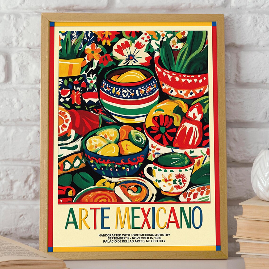 Mexican Still Life, Bold Folk Art Kitchen Art - Image 2