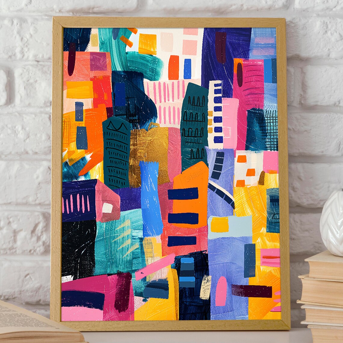 Urban Abstract Art, Matisse Inspired Cityscape - Image 2