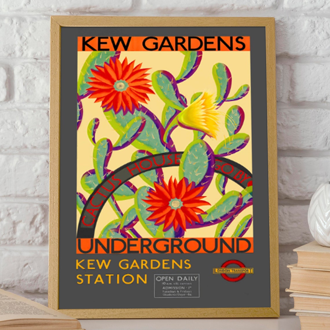 Kew Gardens Vintage Travel Poster, London Floral Decor - Image 2