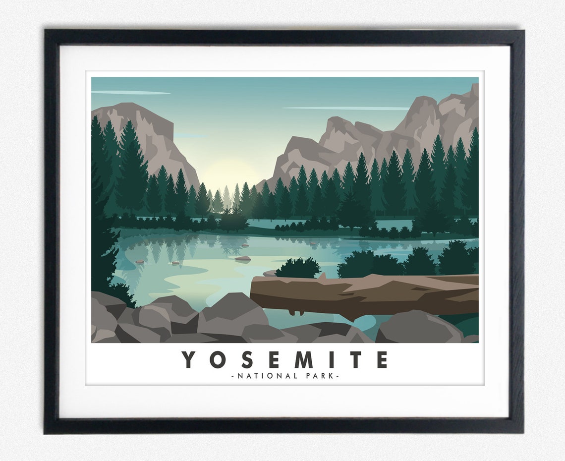 Yosemite Travel Poster Yosemite National Park Print Relive The Breathtaking Beauty Of Yosemite Perfect For Nature Lovers Travel Enthusiasts