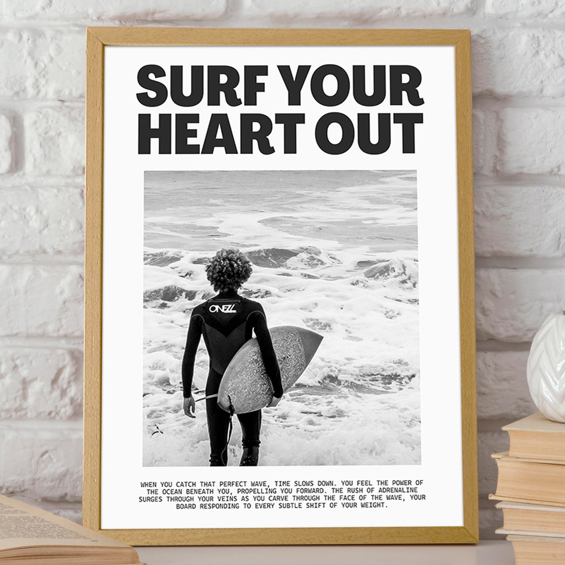 Surf Your Heart Out, Inspirational Surf Poster - Image 2