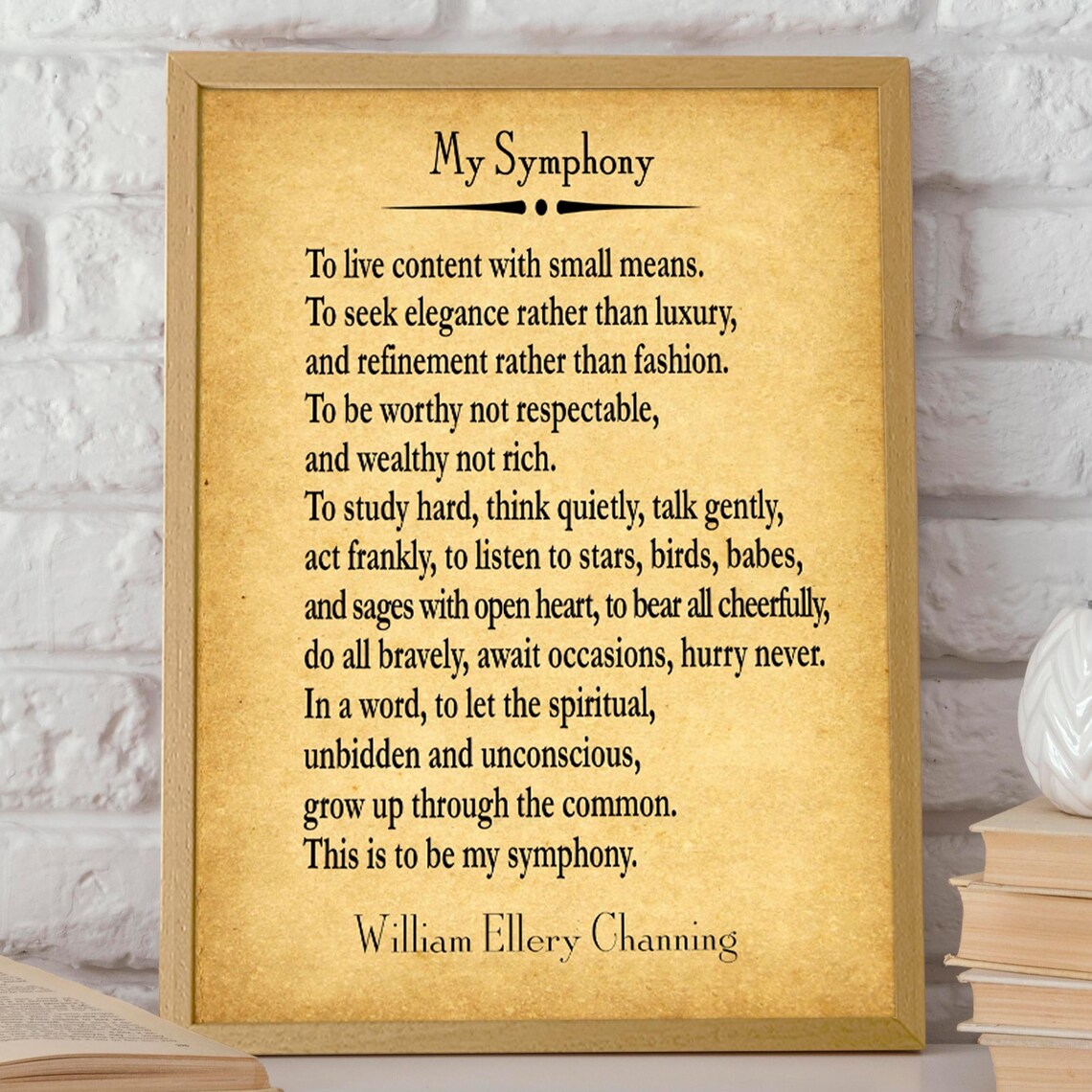 My Symphony Poem by William Ellery Channing Art Print