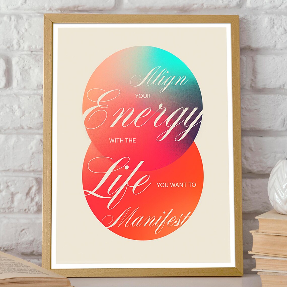 Align Your Energy Manifestation Spiritual Growth Gradient Quote Poster - Image 2