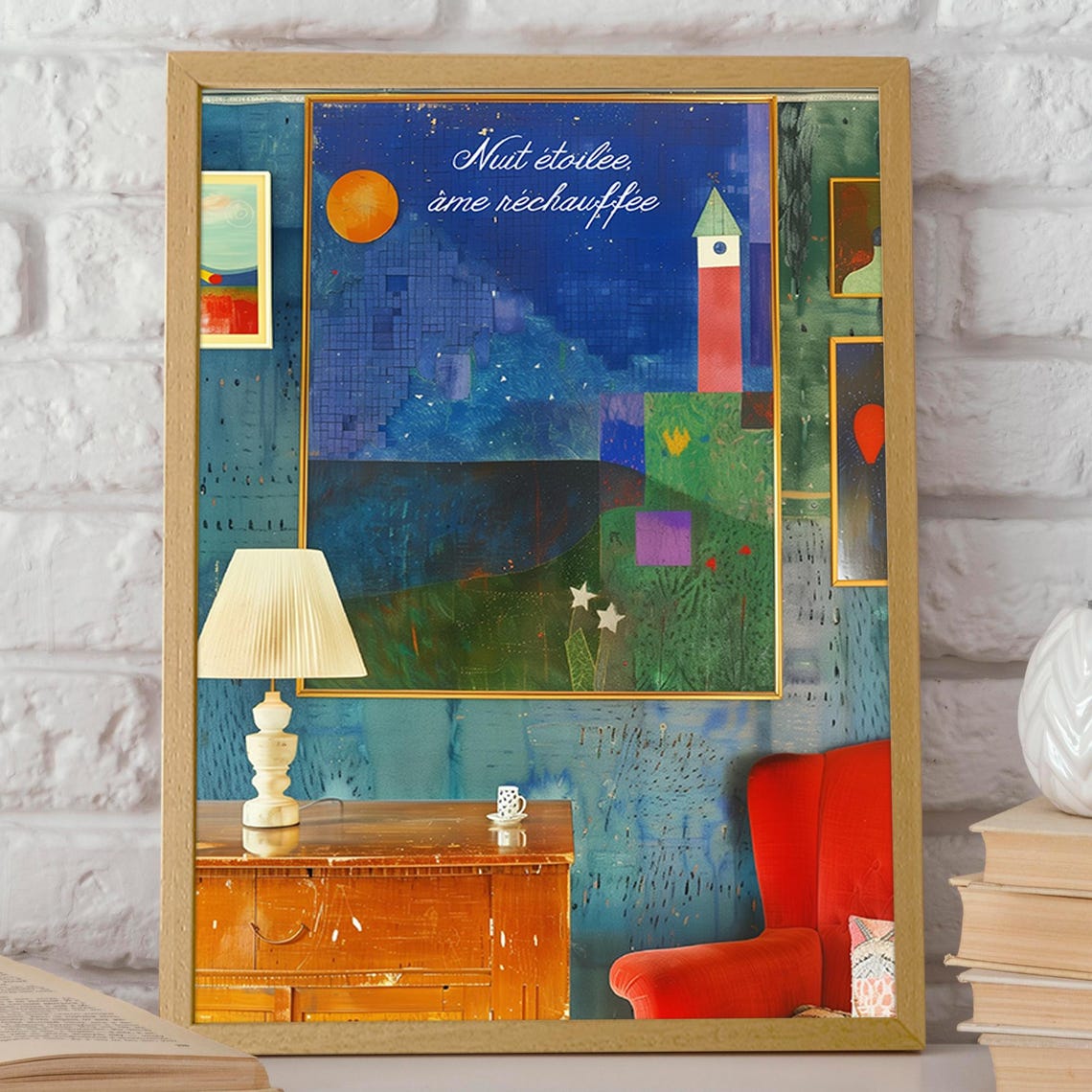 Midcentury Abstract Night Art Poster Starry Night Soul Wall Art For Modern Home Decor Poster Or Print - Image 2