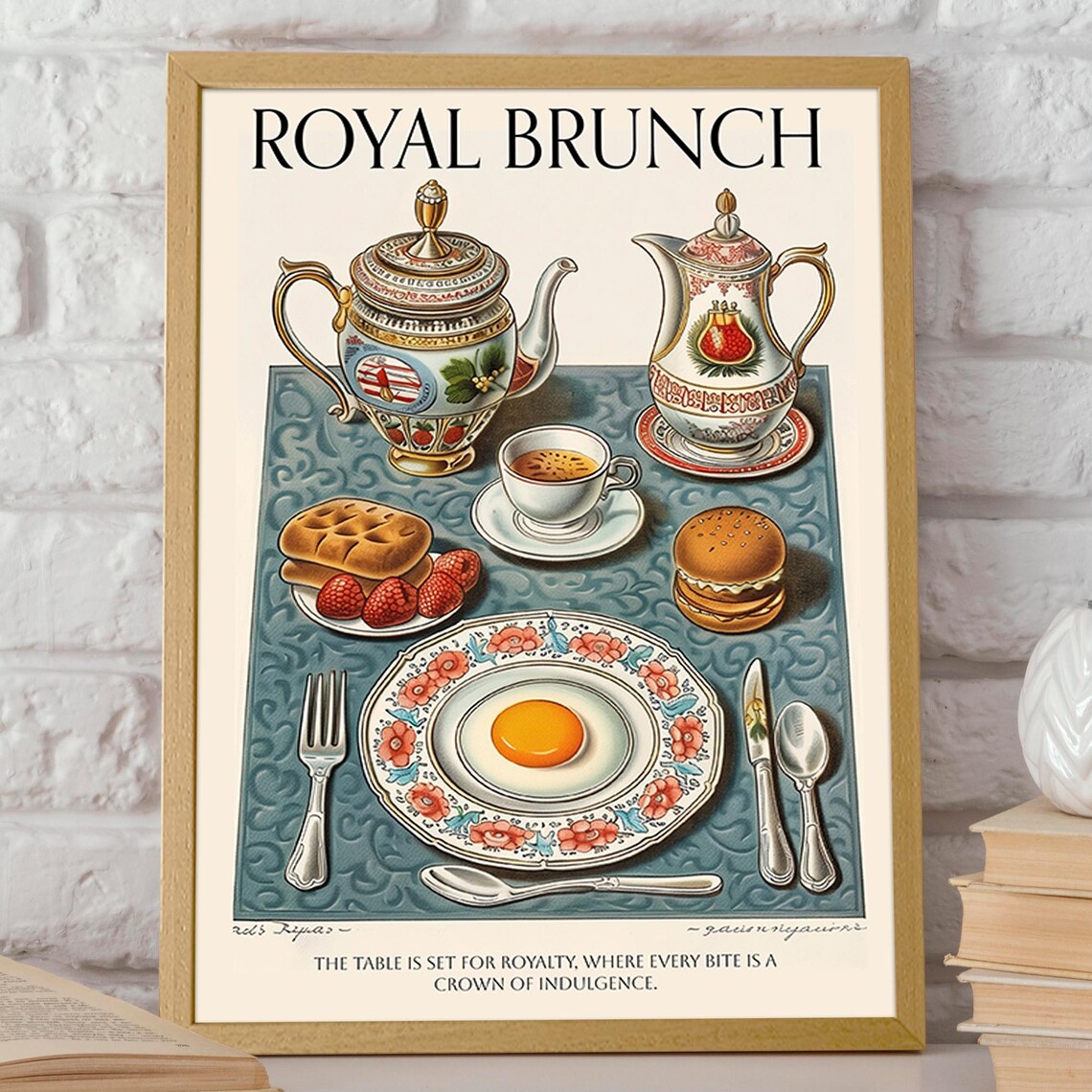 Classic Table Setting Retro Brunch Illustration - Image 2