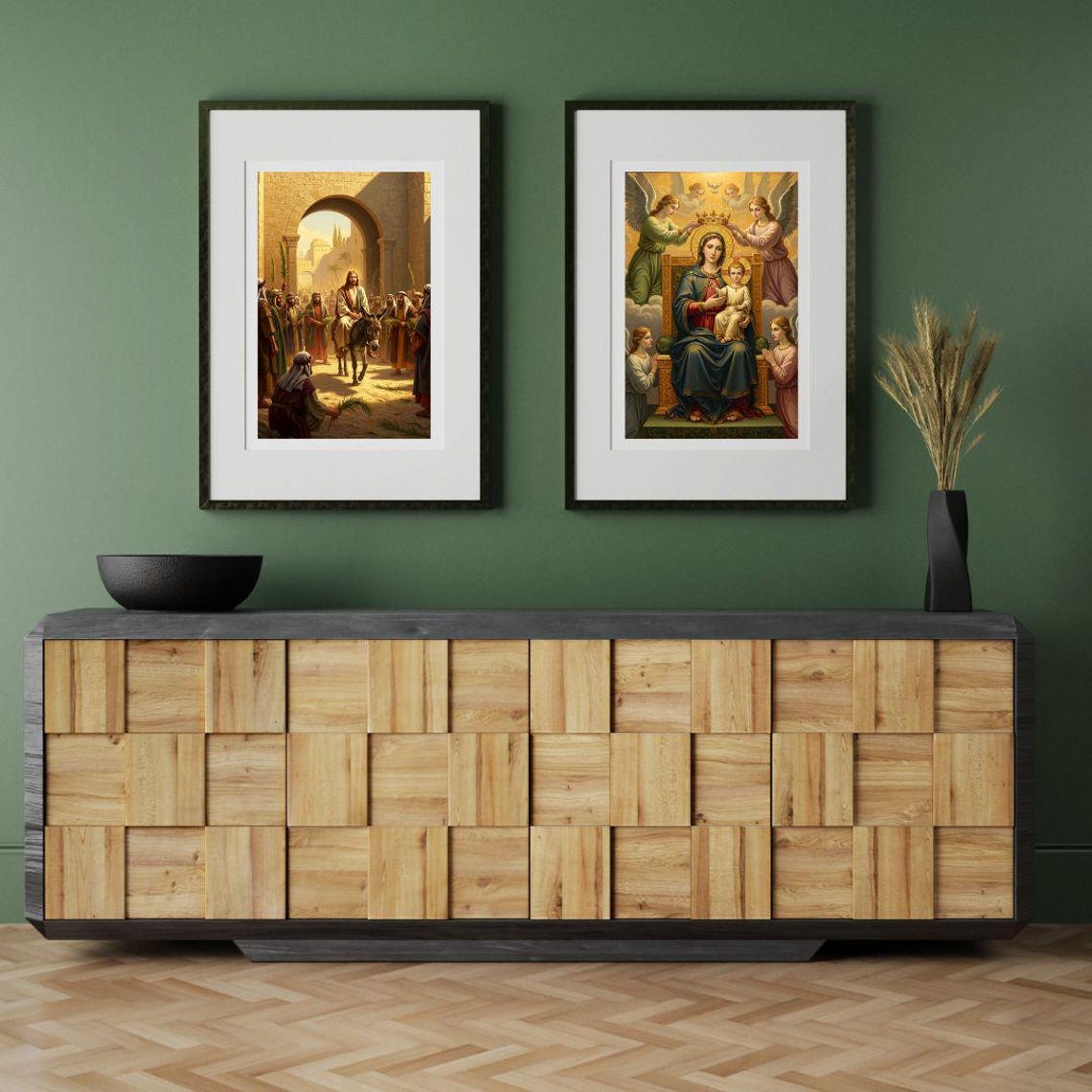 Coronation of the Virgin Mary with Child Jesus and Angels Poster - Image 3