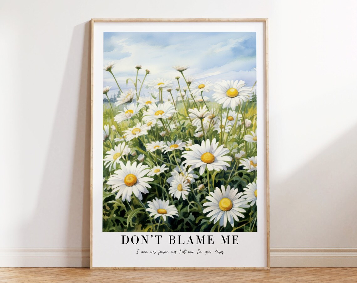 Taylor Swift Do Not Blame Me Daisy Field Lyric Watercolor Poster