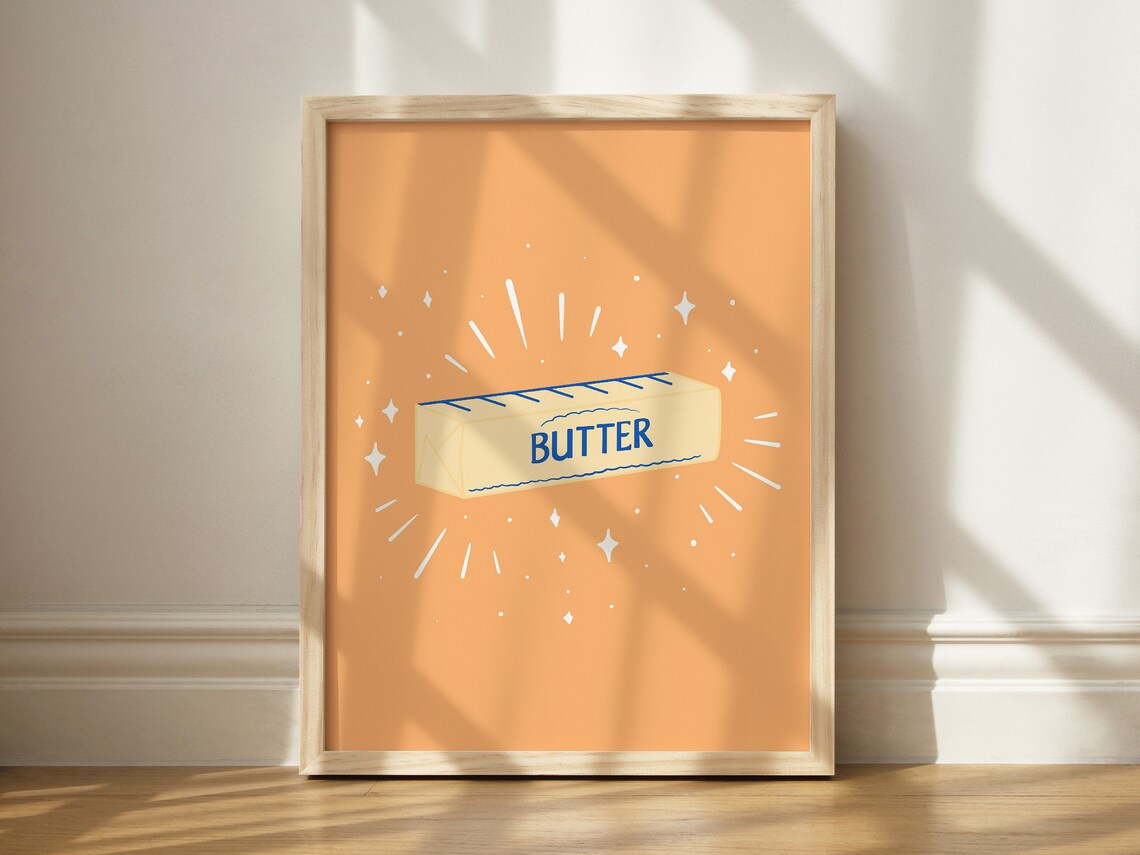 Stick Of Butter Print, Quirky Kitchen Decor