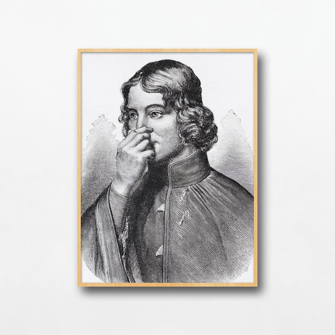 Funny Bathroom Nose Pinching Young Man Vintage Engraving Poster - Image 2