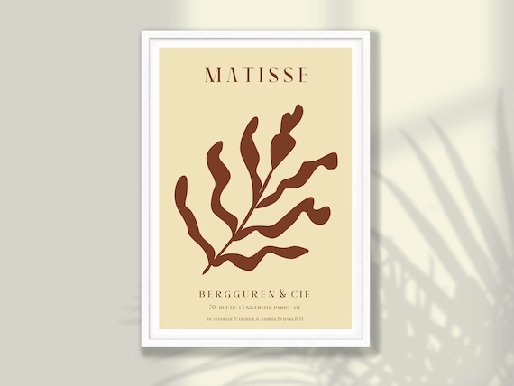 Matisse Brown Leaf Cutout On Beige Block Paris Gallery Poster
